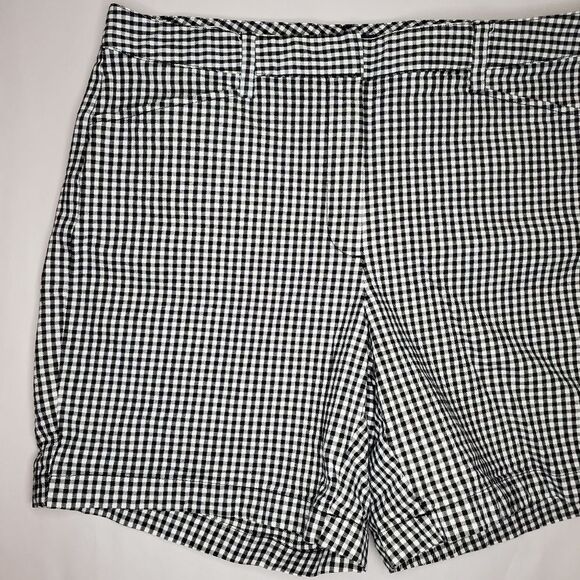 Lands End Classic Chino Gingham 7" Shorts Size 12 - Picture 2 of 9